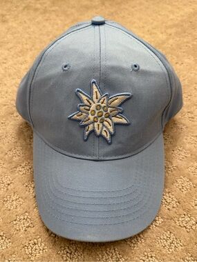 Edelweiss Flower Baseball Cap Switzerland Blue Baseball Hat German